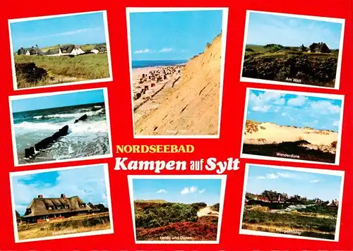 AK / Ansichtskarte  Kampen__Sylt Haus Kliffende Brandung Ferienhaeuser Rotes Kliff Heide und Duenen Am Watt Wanderduene Hoogenkamp