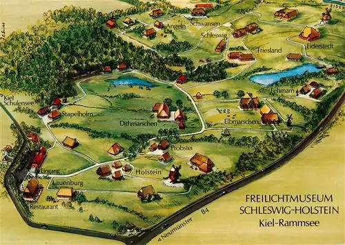 AK / Ansichtskarte  Rammsee_Kiel_Molfsee Schleswig Holsteinisches Freilichtmuseum Illustration