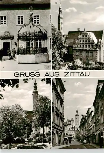 AK / Ansichtskarte  Zittau Gruener Born am Stadtmuseum Hefftergiebel und Turm der Klosterkirche Anlage am Stadtmuseum Strasse der DSF