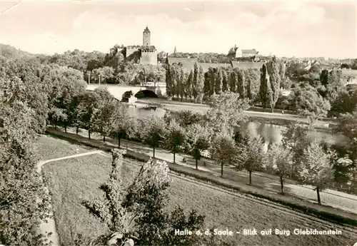 AK / Ansichtskarte 73906386 Halle__Saale Blick auf Burg Giebichenstein