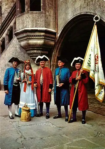 AK / Ansichtskarte  Halle__Saale Halloren Gruppe der Salzwerker Bruederschaft im Thale zu Halle