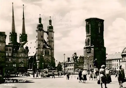 AK / Ansichtskarte  Halle__Saale Marktplatz Kirche