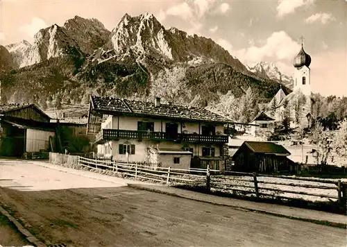 AK / Ansichtskarte  Grainau Teilansicht mit Kirche