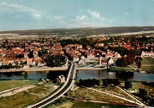 AK / Ansichtskarte  Holzminden_Weser Fliegeraufnahme Weserpartie