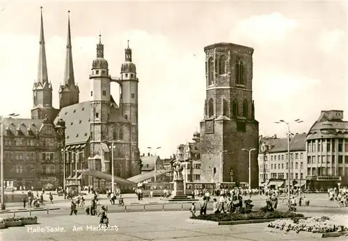 AK / Ansichtskarte  Halle__Saale Am Marktplatz Marktkirche