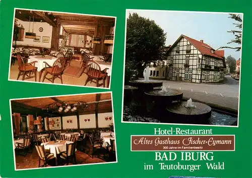 AK / Ansichtskarte 73906485 Bad_Iburg Hotel Restaurant Altes Gasthaus Fischer Eymann Gastraeume Brunnen