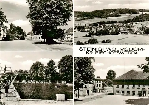 AK / Ansichtskarte  Steinigtwolmsdorf Teilansichten Ortszentrum Freibad Panorama