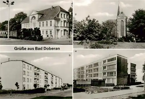 AK / Ansichtskarte 73906514 Bad_Doberan Der Molli auf dem Karl Marx Platz Muenster Neubaugebiet Johannes R Becher Oberschule