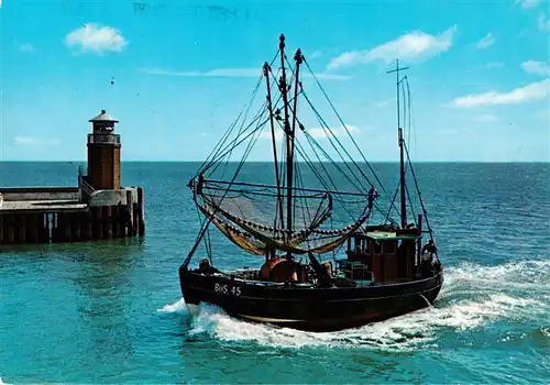 AK / Ansichtskarte  Buesum_Nordseebad Krabbenkutter Leuchtturm