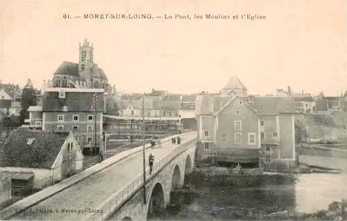 AK / Ansichtskarte  Moret-sur-Loing_77_Seine-et-Marne Le Pont les Moulins et l'Eglise