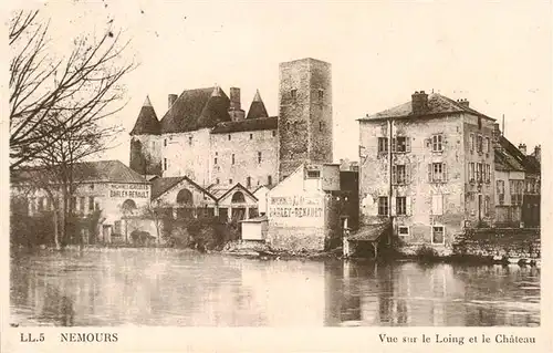 AK / Ansichtskarte  Nemours_77_Seine-et-Marne Vue sur le Loing et le Chateau