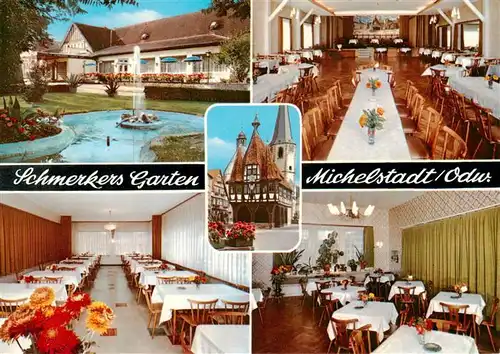 AK / Ansichtskarte 73906698 Michelstadt Restaurant Cafe Schmerkers Garten Gastraeume