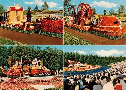 AK / Ansichtskarte  Wiesmoor Korsowagen und Freilichtbuehne beim Bluetenfest