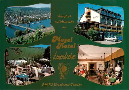 AK / Ansichtskarte 73906718 Wehlen_Mosel Mosel Hotel Leyendecker Panorama Hotel Terrasse Gastraum