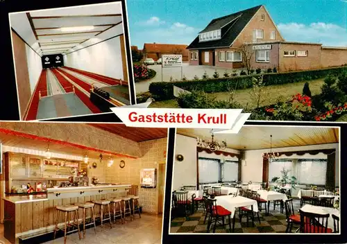 AK / Ansichtskarte  Warsingsfehn Gaststaette Krull Gastraeume Bar Kegelbahn