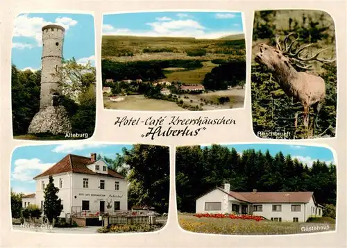 AK / Ansichtskarte 73906773 Winterbach_Bad_Kreuznach Hotel Pension Keershaeuschen Haus Hubertus Alteburg Hirschbrunft Gaestehaus