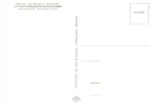 AK / Ansichtskarte  Reinhardshausen_Bad_Wildungen Pension Rothauge