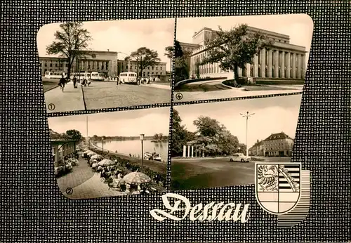 AK / Ansichtskarte  Dessau-Rosslau Hauptbahnhof HOG Kornhaus an der Elbe An den sieben Saeulen Landestheater