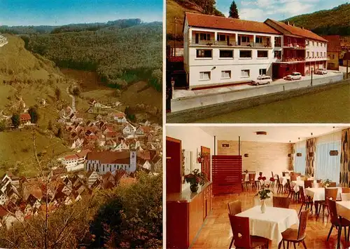 AK / Ansichtskarte 73906834 Wiesensteig Hotel Pension zur Tuerkei Gastraum Blick ins Tal