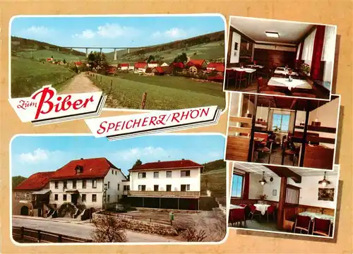 AK / Ansichtskarte  Speicherz_Rhoen_Motten_Bayern Panorama Gasthof zum Biber Gastraeume