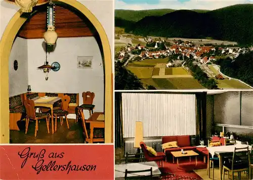 AK / Ansichtskarte  Gellershausen_Edertal Gast- und Pensionshaus Zum Wesetal Panorama