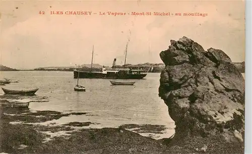 AK / Ansichtskarte  Iles_Chausey_50_Manche Le Vapeur Mont St Michel au mouillage