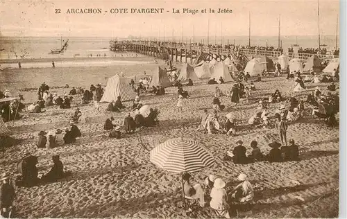 AK / Ansichtskarte  Arcachon_33_Gironde Cote dArgent La Plage et la Jetee