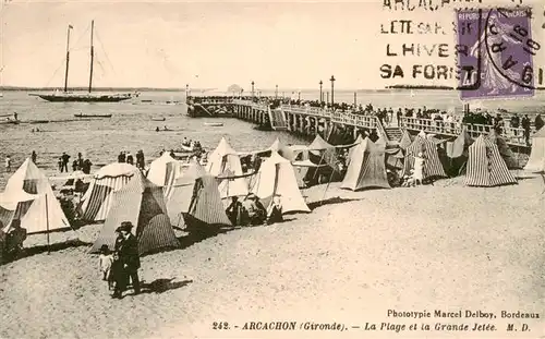 AK / Ansichtskarte  Arcachon_33_Gironde La Plage et la Grande Jetee