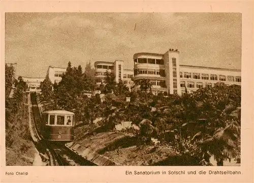 AK / Ansichtskarte  Sotschi_Sochi_RU Sanatorium mit Drahtseilbahn