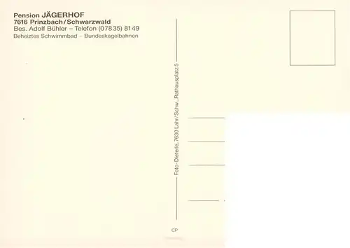 AK / Ansichtskarte  Prinzbach_Biberach Pension Jaegerhof Pool