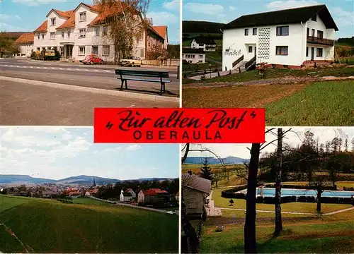 AK / Ansichtskarte 73907039 Oberaula Gasthof Hotel Zur alten Post Panorama Freibad