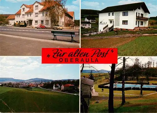 AK / Ansichtskarte  Oberaula Gasthof Hotel Zur alten Post Panorama Freibad