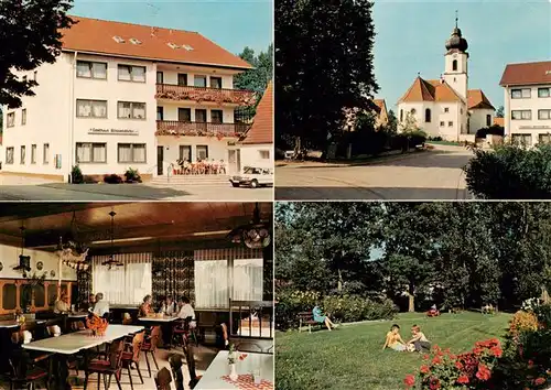 AK / Ansichtskarte 73907046 Elbersroth Gasthaus Pension Boessendoerfer Gaststube Park Kirche