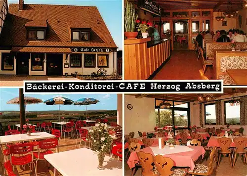 AK / Ansichtskarte  Absberg Baeckerei Konditorei Cafe Herzog Gastraeume Terrasse