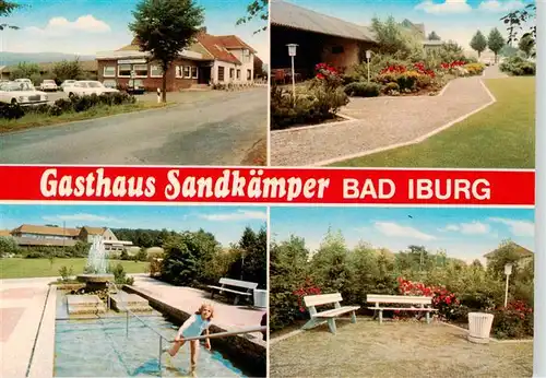 AK / Ansichtskarte  Bad_Iburg Gasthaus Sandkaemper Park Wassertretanlage