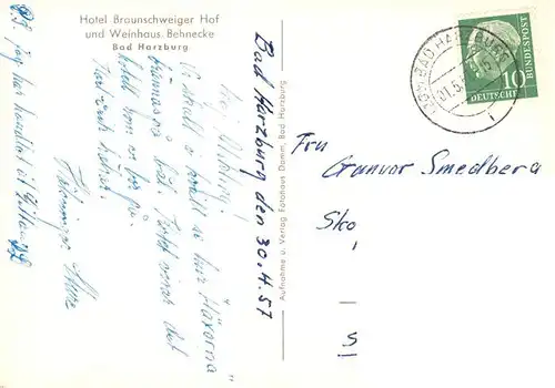 AK / Ansichtskarte  Bad_Harzburg Hotel Braunschweiger Hof und Weinhaus Behnecke