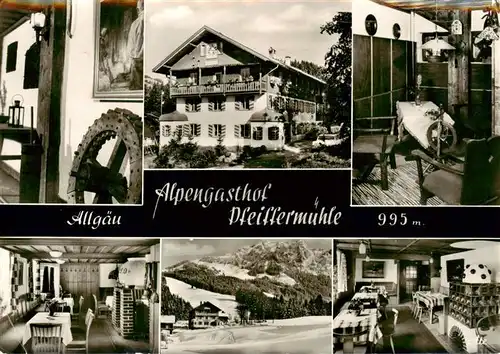 AK / Ansichtskarte  Wertach_Bayern Hotel Alpengasthof Pfeffermuehle Gastraeume