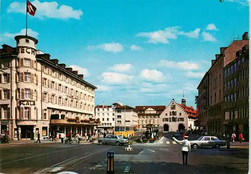 AK / Ansichtskarte  St_Gallen_SG Am Bohl mit Hotel Hecht und Waaghaus