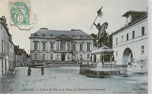 AK / Ansichtskarte  Falaise__14_Calvados Hotel de Ville et la Statue de Guillaume le Conquerant