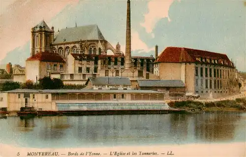 AK / Ansichtskarte  Montereau_-Fault-Yonne_77_Seine-et-Marne Bords de lYonne Eglise et les Tanneries
