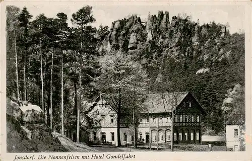 AK / Ansichtskarte  Jonsdorf_Saechsische_Schweiz Die Nonnenfelsen mit Hotel Gondelfahrt