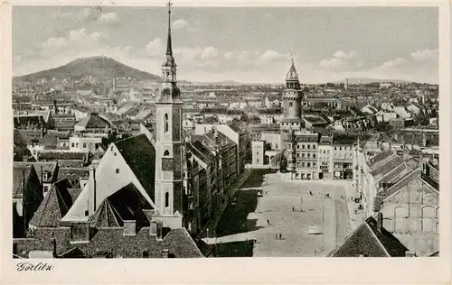 AK / Ansichtskarte  Goerlitz__Sachsen Stadtansicht mit Leninplatz und Landeskrone