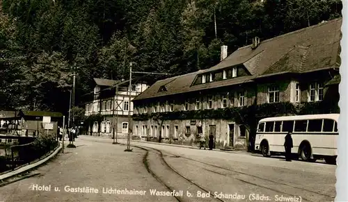 AK / Ansichtskarte  Bad_Schandau Hotel und Gaststaette Lichtenhainer Wasserfall