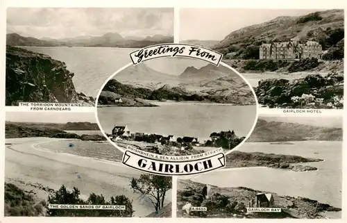 AK / Ansichtskarte  Gairloch_Scotland_UK Torridon Mountains from Carndears Gairloch Hotel Golden Gerloch Bay Sands of Gairloch 