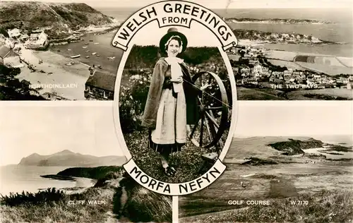 AK / Ansichtskarte  Morfa_Nefyn_Gwynedd_UK Porthdinllaen The Two Bays Cliff Walk Golf Course