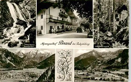 AK / Ansichtskarte  Ruhpolding Nesslauer Wasserfall Alpengasthof Brand Maerchenwald Panorama 