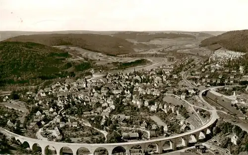 AK / Ansichtskarte  Nagold Fliegeraufnahme mit Viadukt