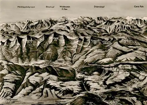 AK / Ansichtskarte  Steibis_Oberstaufen Panoramakarte mit Berggasthof Imberg