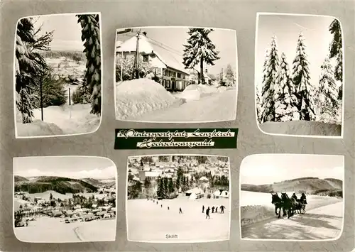 AK / Ansichtskarte 73907389 Lenzkirch Teilansichten mit Skilift Eisbahn und Pferdeschlitten