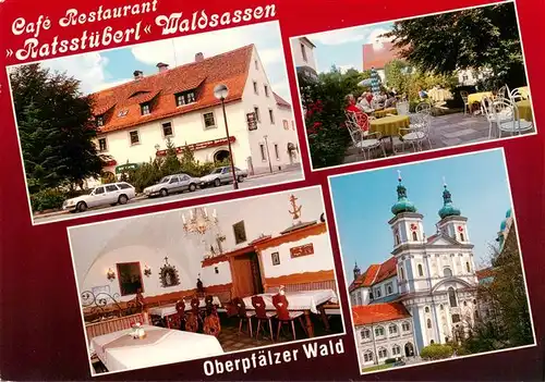 AK / Ansichtskarte 73907419 Waldsassen Cafe Restaurant Ratsstueberl Hotel zum ehem Koeniglich Bayerischen Forsthaus Basilika